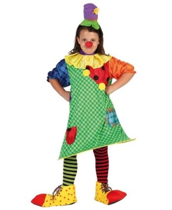 DISFRAZ DE PAYASA VESTIDO ARO PARA NIÑA