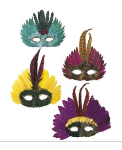 ANTIFAZ CON NARIZ PLUMAS COLORES SURTIDOS