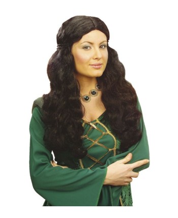 PELUCA CASTAÑA ONDULADA CON SEMIRECOGIDO