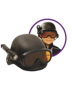 CASCO SWAT NIÑO CON GAFAS Y LINTERNA