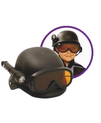 CASCO SWAT NIÑO CON GAFAS Y LINTERNA