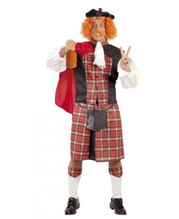 DISFRAZ DE ESCOCES ROJO Y NEGRO