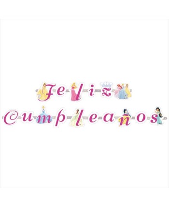 GUIRNALDA FELIZ CUMPLEAÑOS PRINCESAS DISNEY