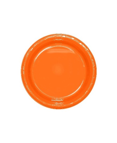 Plato Naranja Pequeno de Plastico 10 Unidades
