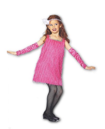 DISFRAZ DE CHARLESTON ROSA FLECOS