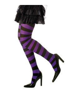 MEDIAS A RAYAS NEGRO MORADO ADULTO