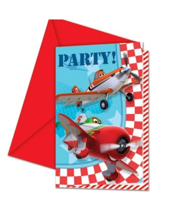 INVITACIONES AVIONES 6 UNIDADES CON SOBRE