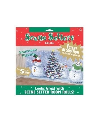 DECORACIÓN PARED MUÑECOS DE NIEVE JUGANDO