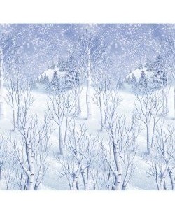 DECORACIÓN PARED BOSQUE NEVADO