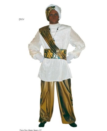 DISFRAZ DE PAJE REY BALTASAR NEGRO LUJO PARA HOMBRE