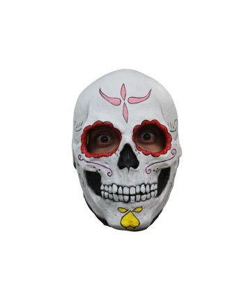 Careta calavera mexicana ojo rojo