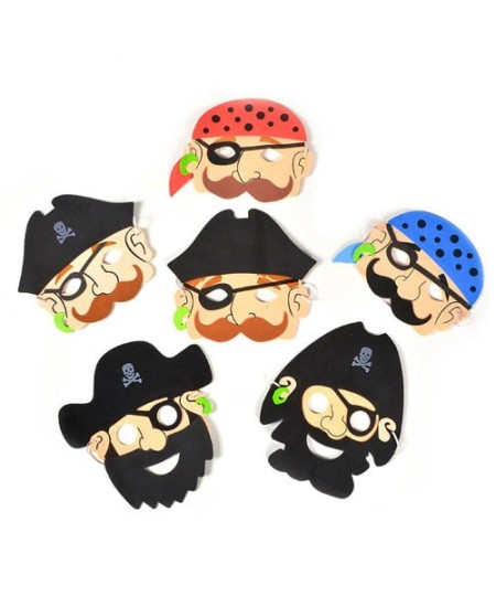CARETAS FOAM DE PIRATAS 6 UNIDADES