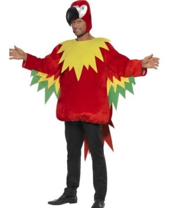 DISFRAZ DE LORO ROJO LUJO