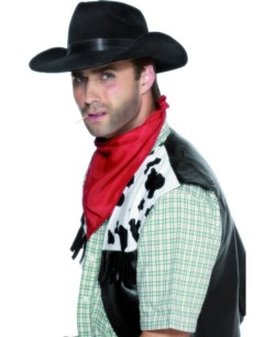 SOMBRERO VAQUERO NEGRO ATERCIOPELADO CON BANDA