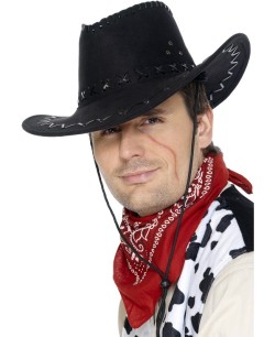 SOMBRERO VAQUERO NEGRO APARIENCIA PIEL