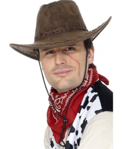SOMBRERO VAQUERO MARRON APARIENCIA PIEL