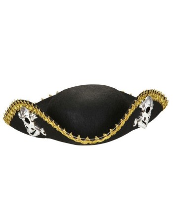 SOMBRERO TRICORNIO PIRATA CON CALAVERAS