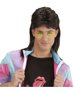 PELUCA HOMBRE NEGRA AÑOS 80 MULLET