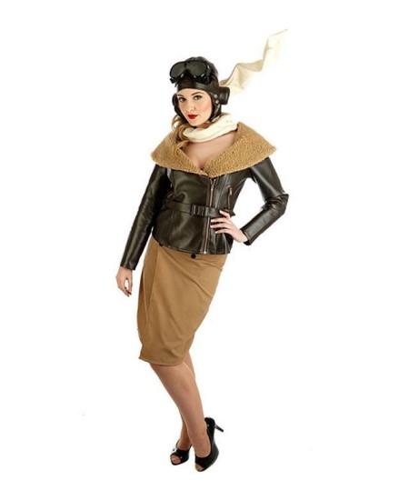 DISFRAZ DE AVIADORA RETRO PARA MUJER
