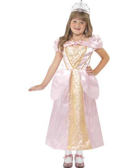 DISFRAZ DE PRINCESA ROSA Y DORADA PARA NIÑA