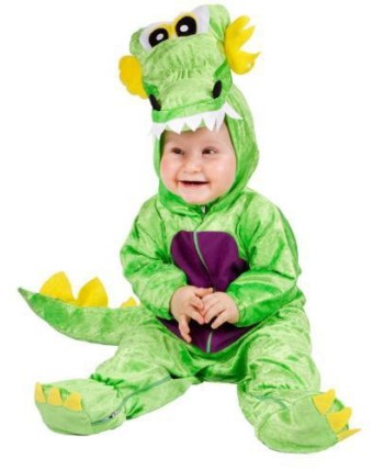 DISFRAZ DE DRAGON VERDE PARA BEBE