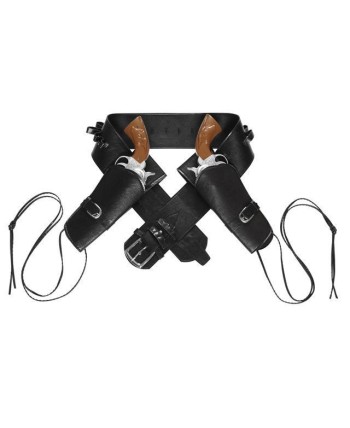 CARTUCHERAS LUJO DOS PISTOLAS NEGRO