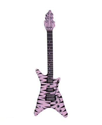 GUITARRA ROCK CEBRA ROSA HINCHABLE