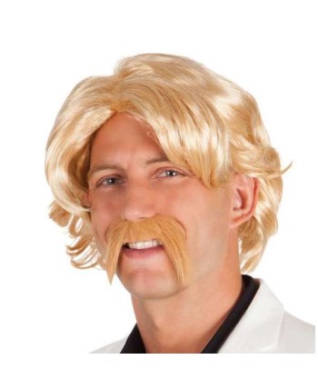 PELUCA RUBIA CHUCK PLAYBOY CON BIGOTE
