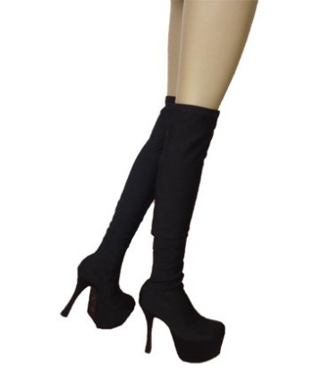 BOTAS NEGRAS LYCRA ALTAS