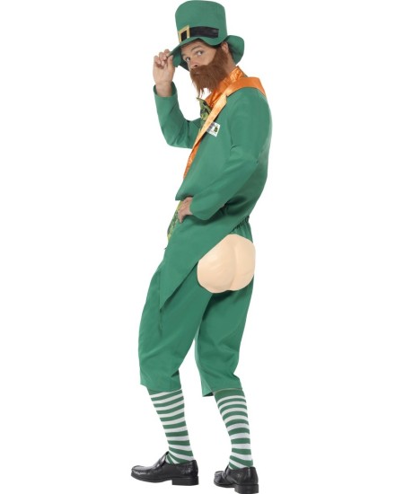 DISFRAZ DE DUENDE VERDE SAN PATRICIO CHALECO TREBOLES PARA HOMBRE