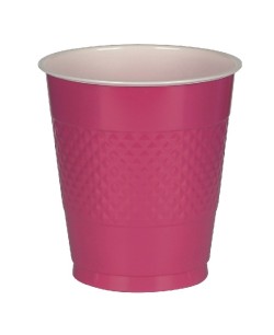 VASO ROSA FUCSIA PLASTICO 10 UNIDADES