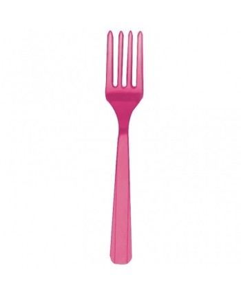 TENEDORES FUCSIA PLASTICO 10 UNIDADES