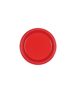 PLATO ROJO GRANDE DE PLASTICO