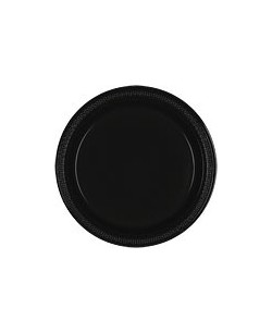 PLATO NEGRO DE PLASTICO 10 UNIDADES