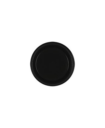 PLATO NEGRO DE PLASTICO 10 UNIDADES