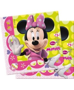 SERVILLETAS MINNIE ROSA CON FLORES 20 UNIDADES