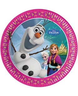 PLATOS FROZEN OLAF 20 CMS. 8 UNIDADES