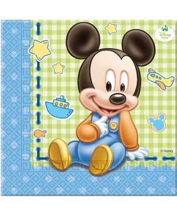 SERVILLETAS BABY MICKEY 20 UNIDADES