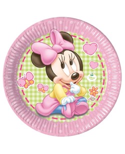 PLATOS BABY MINNIE 23 CMS. 8 UNIDADES