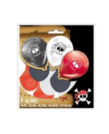 GLOBOS PIRATAS 8 UNIDADES