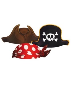 SOMBREROS PIRATA CARTON 6 UNIDADE