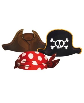 SOMBREROS PIRATA CARTON 6 UNIDADE