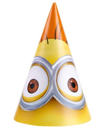 SOMBREROS CONO MINIONS 6 UNIDADES
