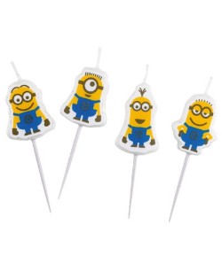 VELAS MINI MINIONS 4 UNIDADES