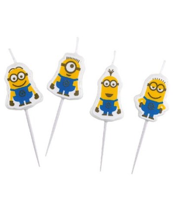 VELAS MINI MINIONS 4 UNIDADES