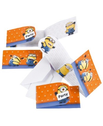 INVITACIONES MINIONS 6 UNIDADES CON SOBRE