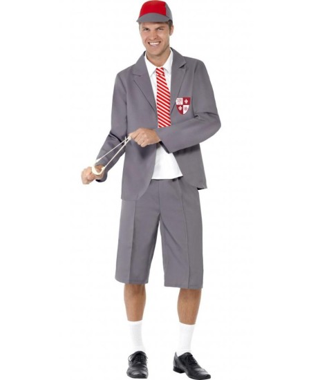 DISFRAZ DE COLEGIAL TRAVIESO GRIS PARA HOMBRE