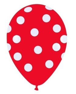 BOLSA 8 GLOBOS ROJOS  LUNARES