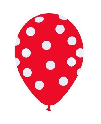 BOLSA 8 GLOBOS ROJOS  LUNARES