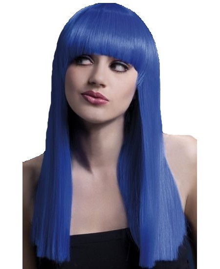PELUCA ALEXIA AZUL NEON CALIDAD DE LUJO